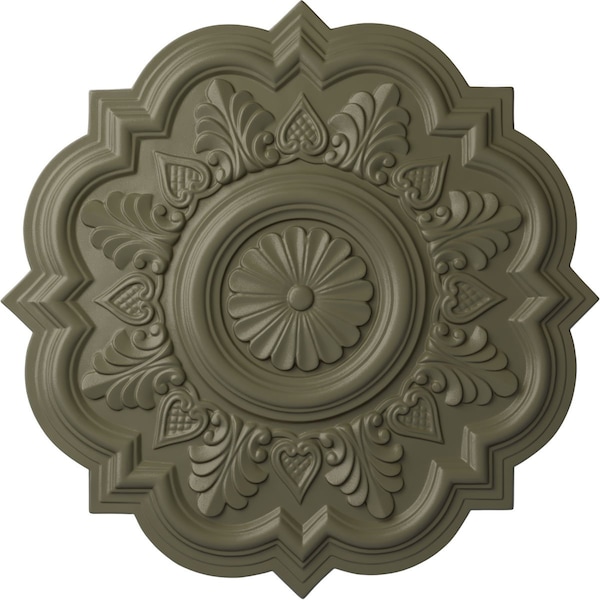 Ekena Millwork Deria Ceiling Medallion (Fits Canopies up to 6"), Hand-Painted Spartan Stone, 20 1/4"OD x 1 1/2"P CM20DRSSF - main